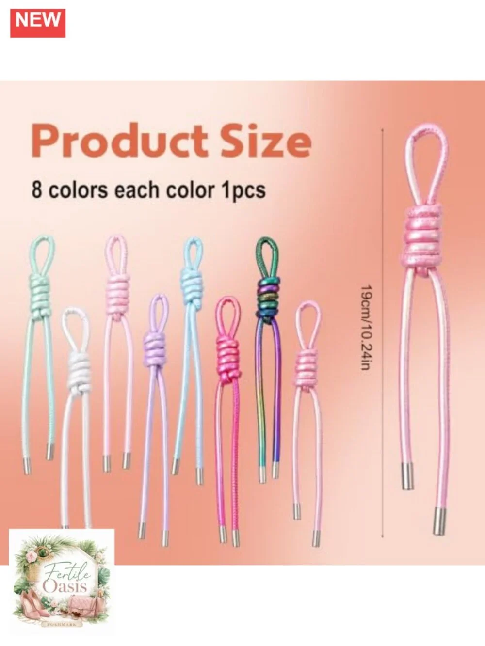 8-Pack Braided PU Leather Keychains Bag Charms Purse Accessories